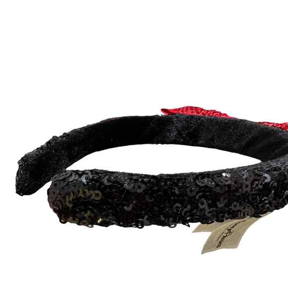 Disney Minnie Mouse Classic Sequin Red Bow Ears Headband